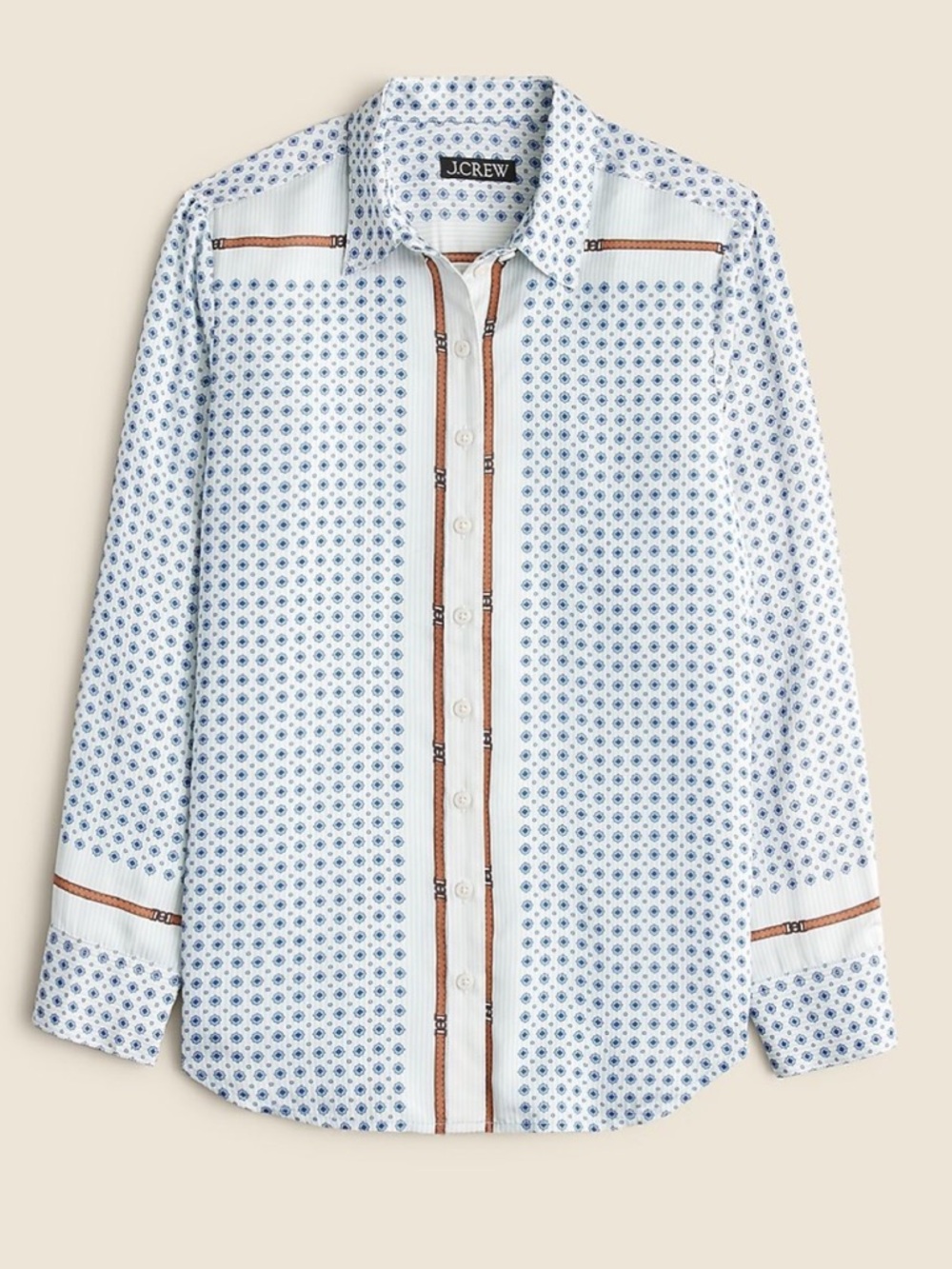 J crew Drapey scarf print shirt BNWT sz medium